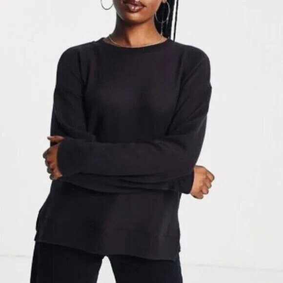 Ministry of Supply Womens 3D Print Knit Slouchy Sweater Tunic Black Size S - Picture 1 of 6